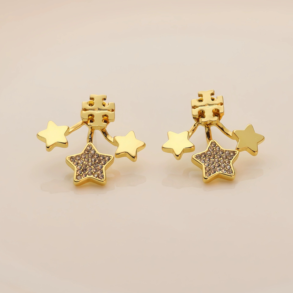 Tory Burch Star Rhinestone Metal Earrings